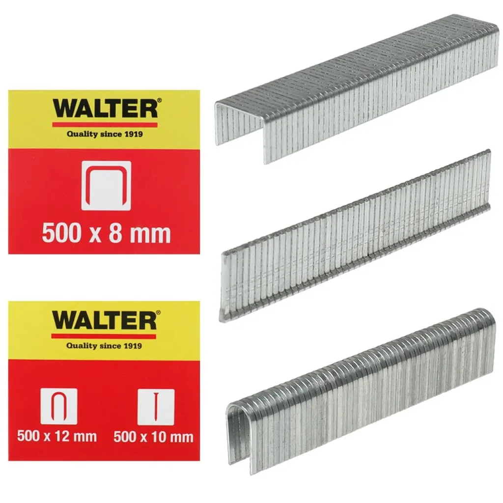 Hand tacker set including staples, nails and cramps