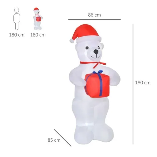 Inflatable Christmas Polar Bear 1.8 m Decorations