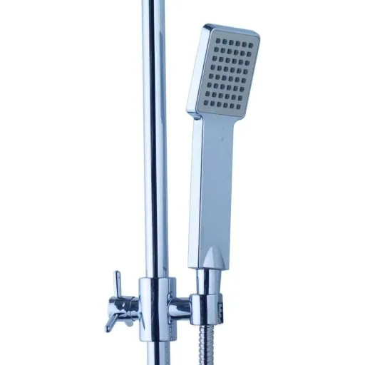 Shower set - square - rain shower - separate hand shower - sliding handle