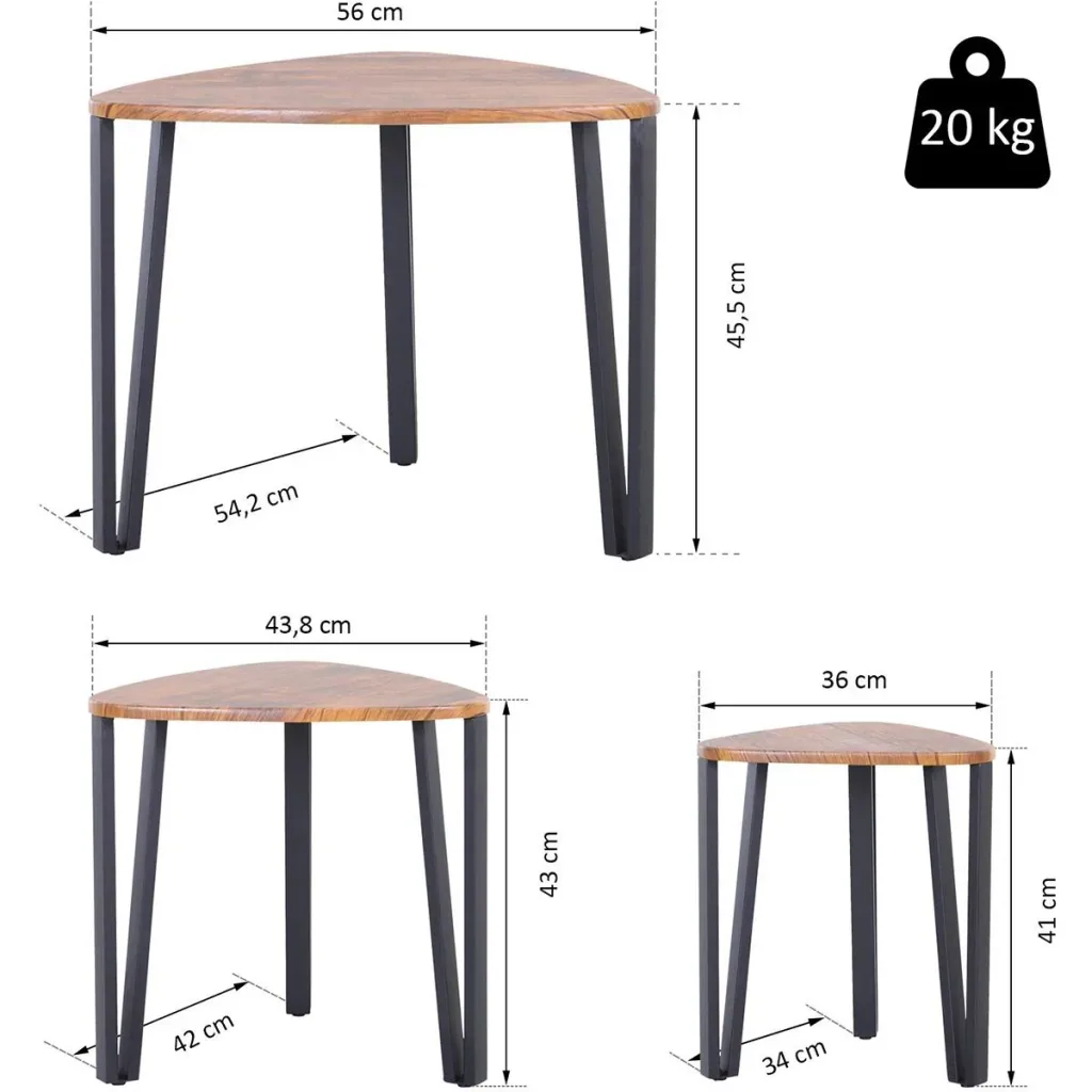 Coffee table 3-piece MDF
