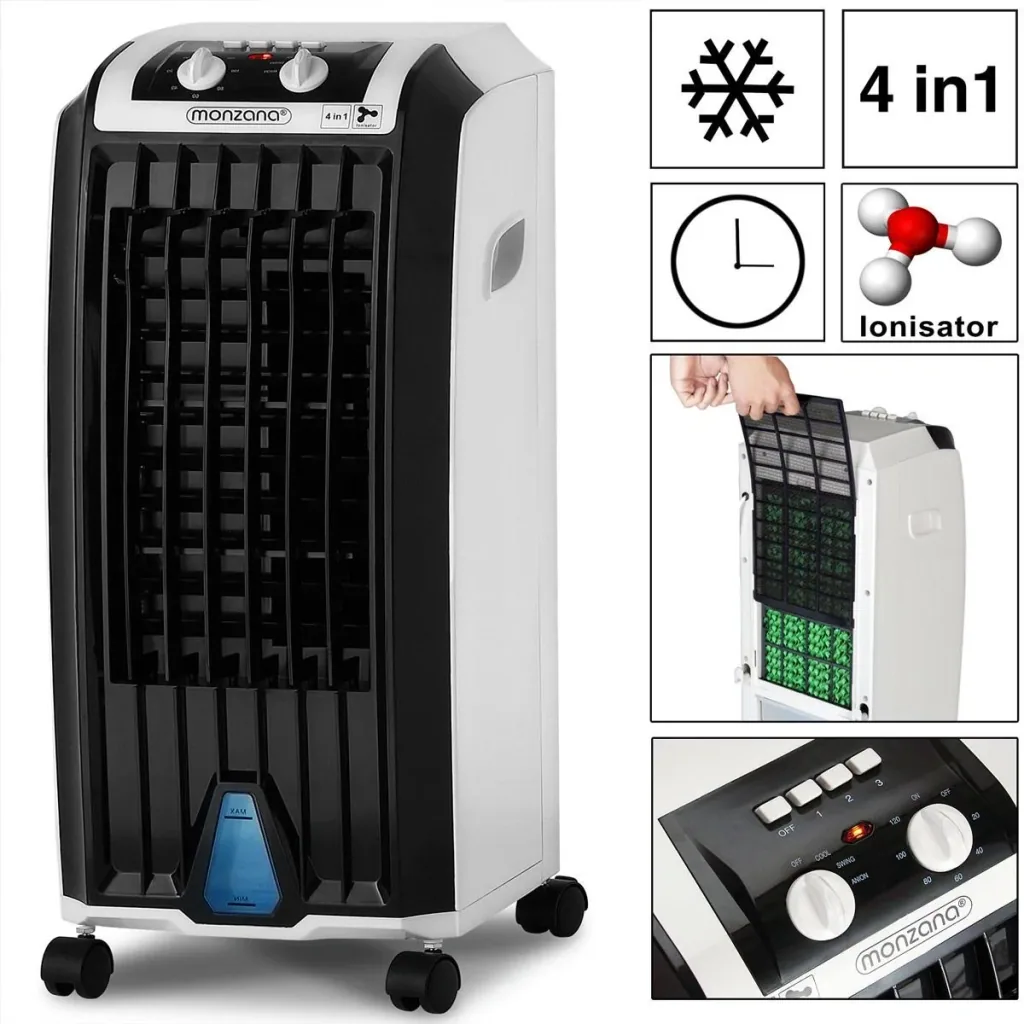 Mobile air conditioner white/black 5L including timer 2 cooling elements