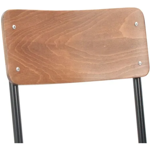 Dining table chairs 2-piece solid plywood steel brown