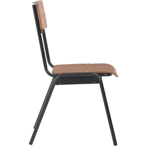 Dining table chairs 2-piece solid plywood steel brown