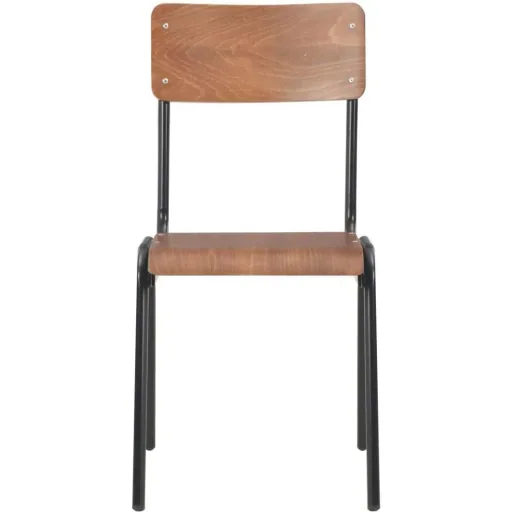 Dining table chairs 2-piece solid plywood steel brown