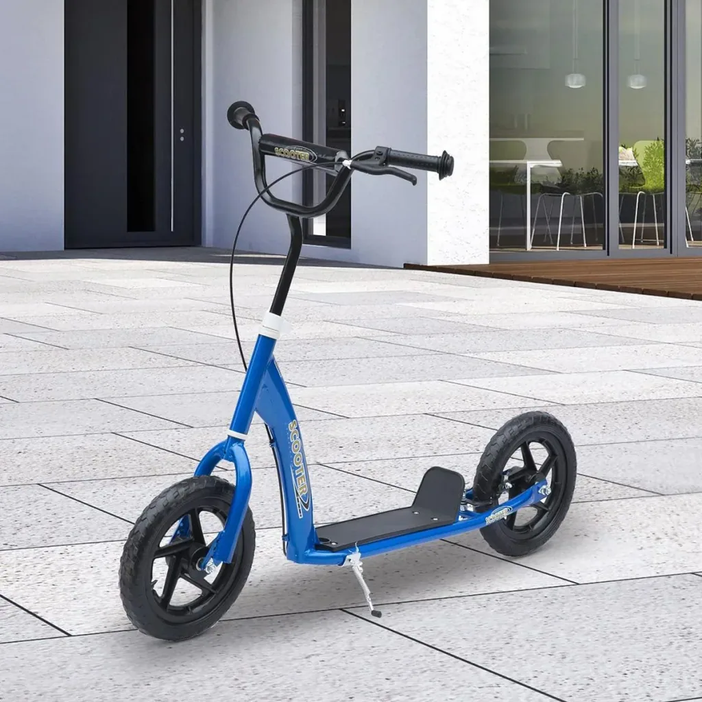 Children's scooter, kick scooter, city scooter, children's scooter, kickboard, 12 inches, blue, 120 x 52 x 80-88 cm