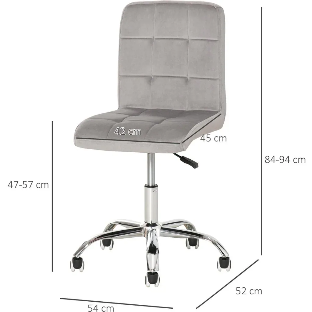 Height-adjustable office chair light grey