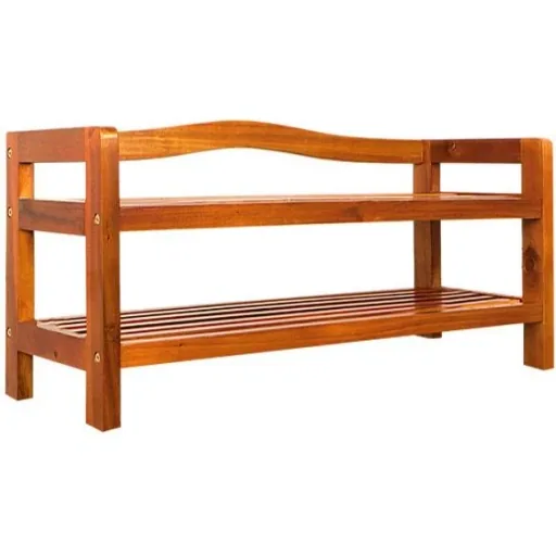 Acacia wood shoe rack 2 levels