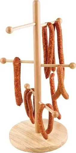 Pretzel or sausage stand - sales stand made of sealed beech wood, base Ø 22 cm, height 50 cm