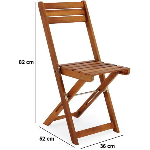 3-piece acacia wood balcony set - 2 chairs and 1 table