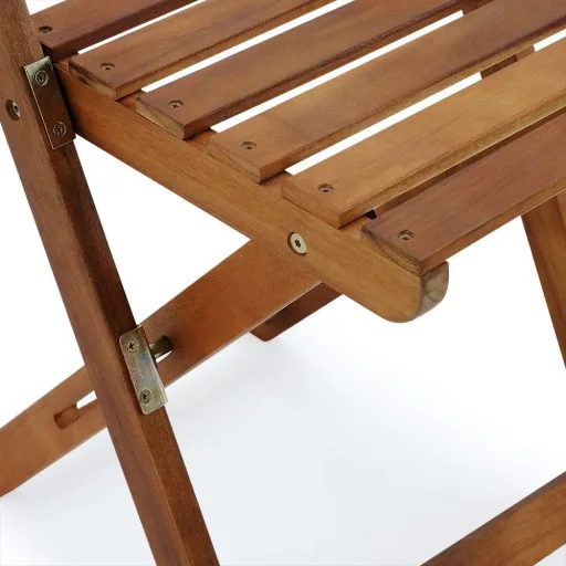 3-piece acacia wood balcony set - 2 chairs and 1 table