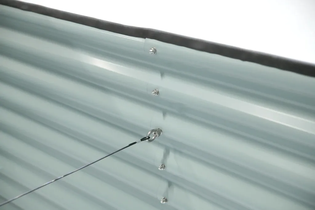 Verhoogde moestuinbak Grow Faster, 240×80×82 cm, Antraciet – Metaal van gegalvaniseerd golfplaat