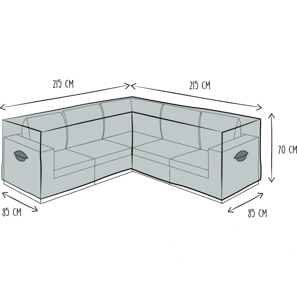 Protective cover for L-shaped lounge set - 215 cm