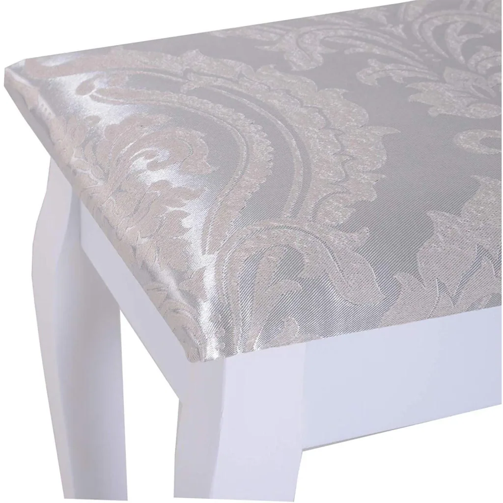 Dressing table with mirror and stool white