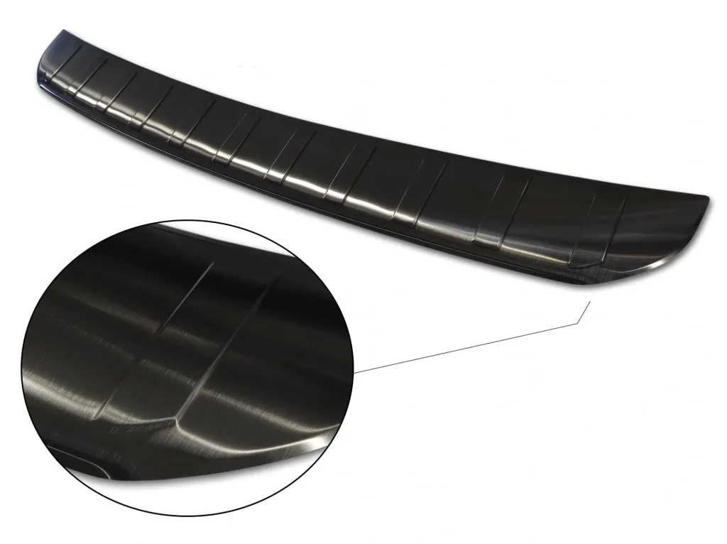 Stainless steel loading sill protector, Mercedes GLB Crossover X247, 2019>, graphite/black, OEM quality, brushed