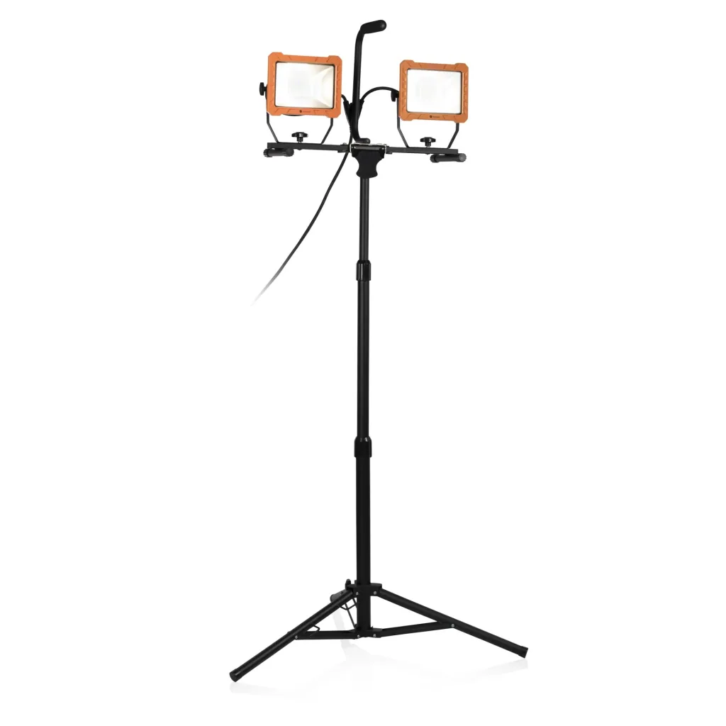 LED tripod double spotlight with 2 x 30 watts and 2400 lumens
