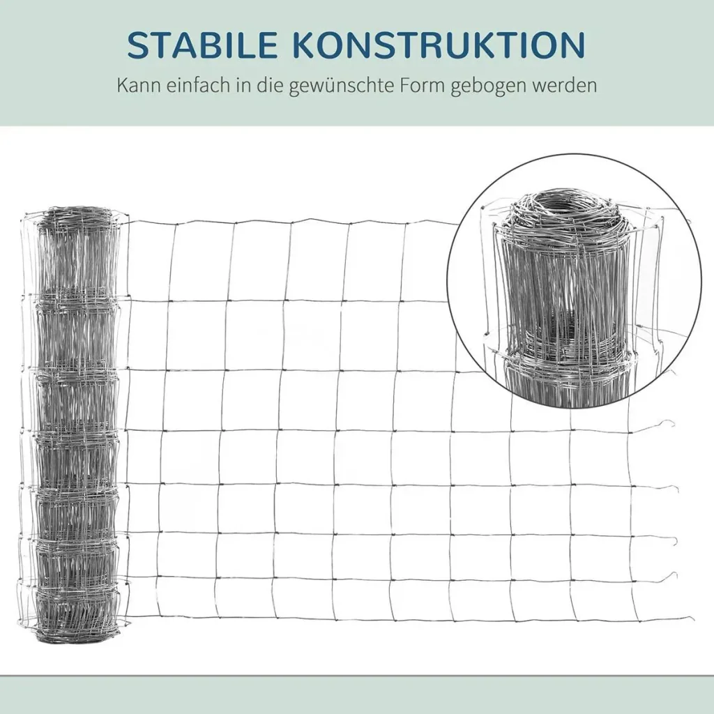Wire mesh garden fence 52 x 1 m aviary wire wire fence roll mesh strong steel silver