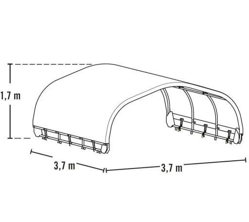 ShelterLogic Weidetentoverkapping 13,7 m², groen, 370×370 cm – Vervangend dak/hoes zonder frame, weerbestendig