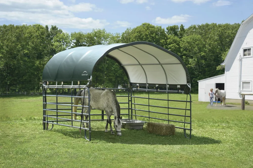 ShelterLogic Weidetentoverkapping 13,7 m², groen, 370×370 cm – Vervangend dak/hoes zonder frame, weerbestendig