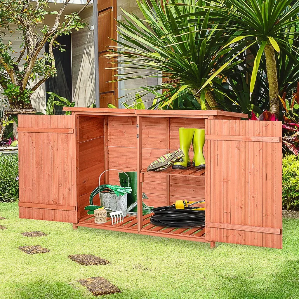 Tool shed with natural storage