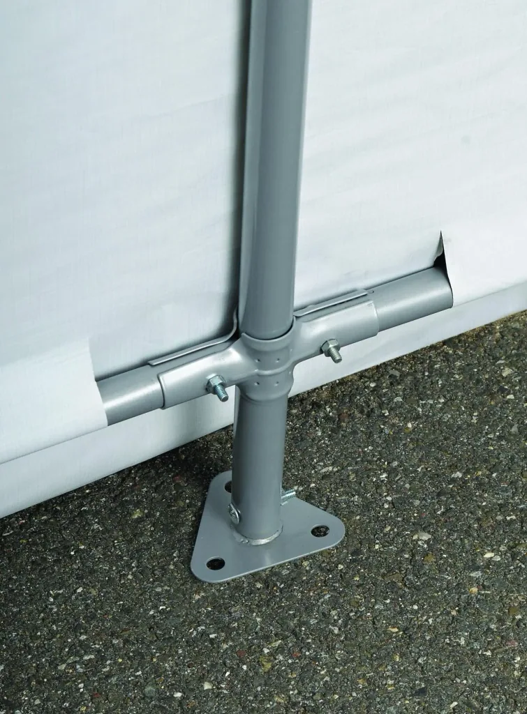 Foliegereedschapshuis 5,76 m², grijs, 240×240 cm – DuPont-stalen frame, weerbestendig
