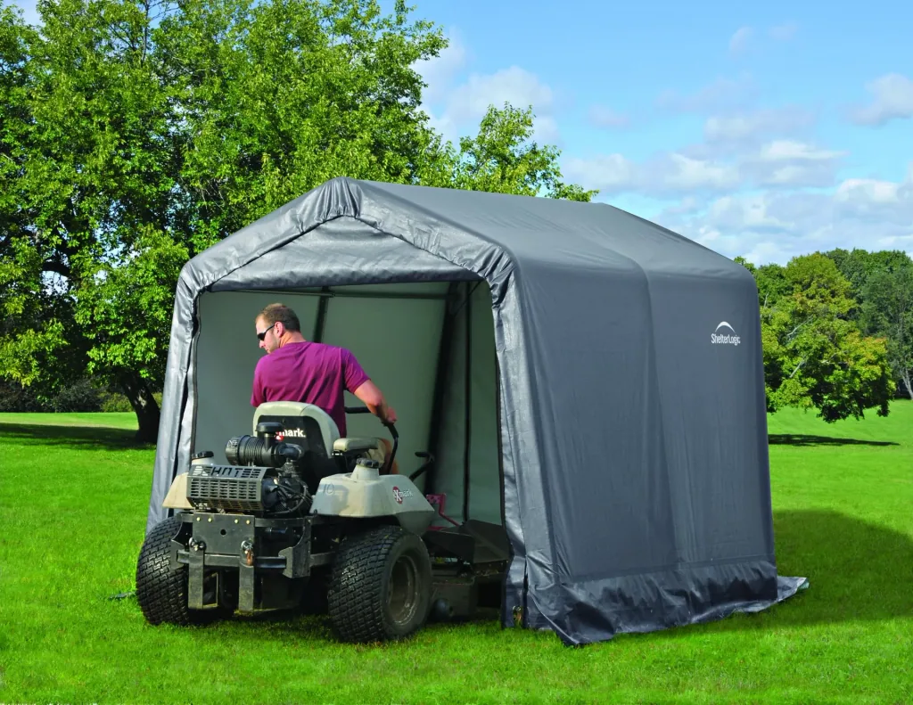 Foliegereedschapshuis 5,76 m², grijs, 240×240 cm – DuPont-stalen frame, weerbestendig