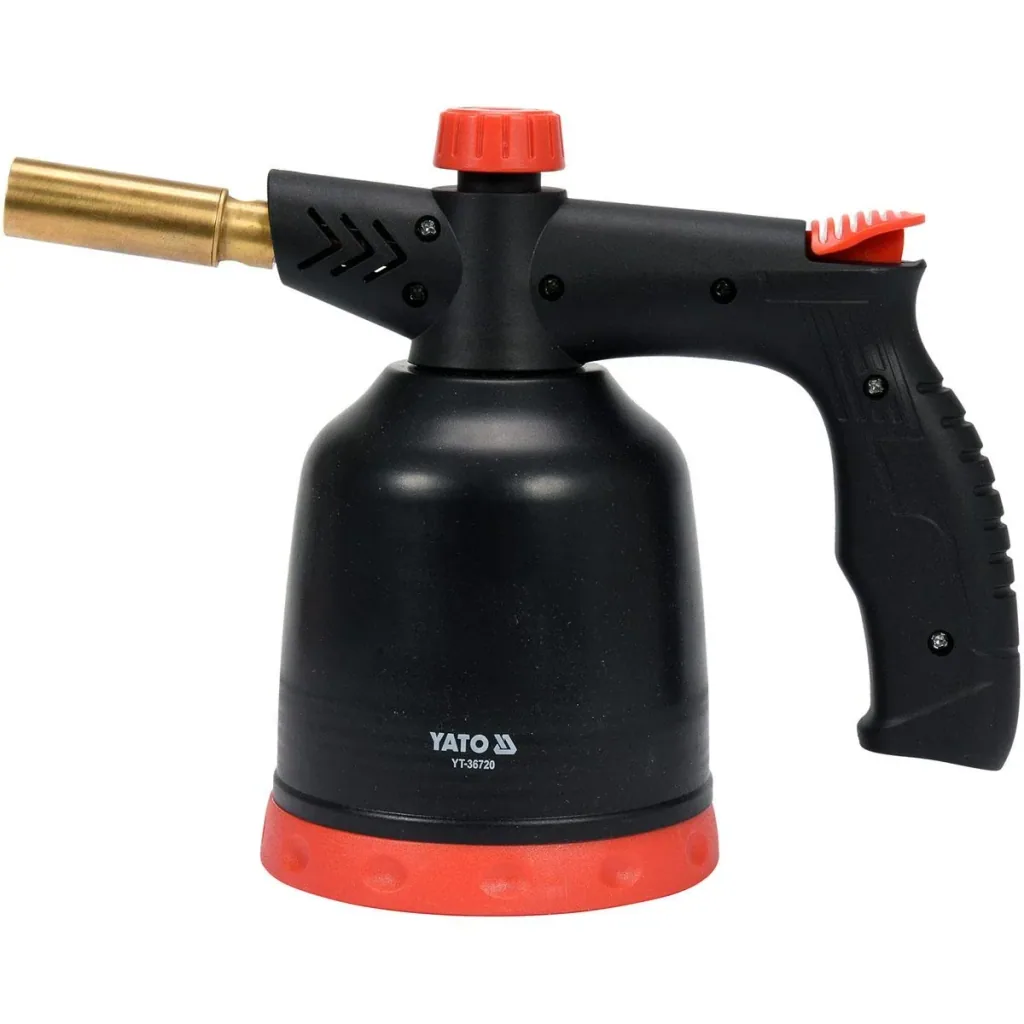 Soldering torch / gas burner - 360° rotatable - piezo ignition