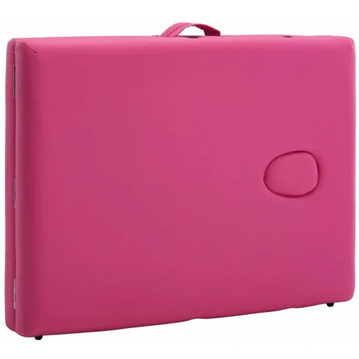 Massage table foldable 2 zones wood pink