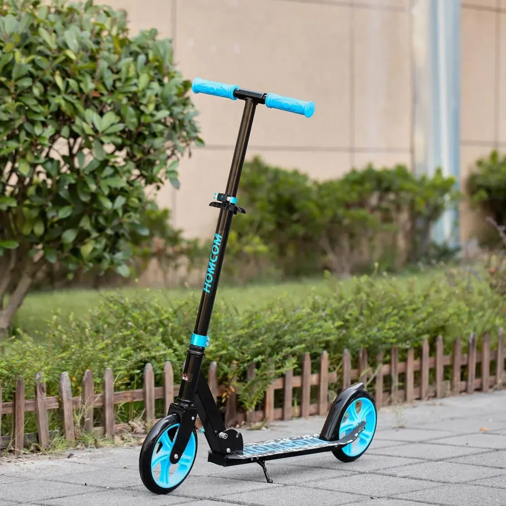 Children's scooter foldable kick scooter with rear brakes for 14+ youth scooter height adjustable wheels 200 mm up to 100 kg b