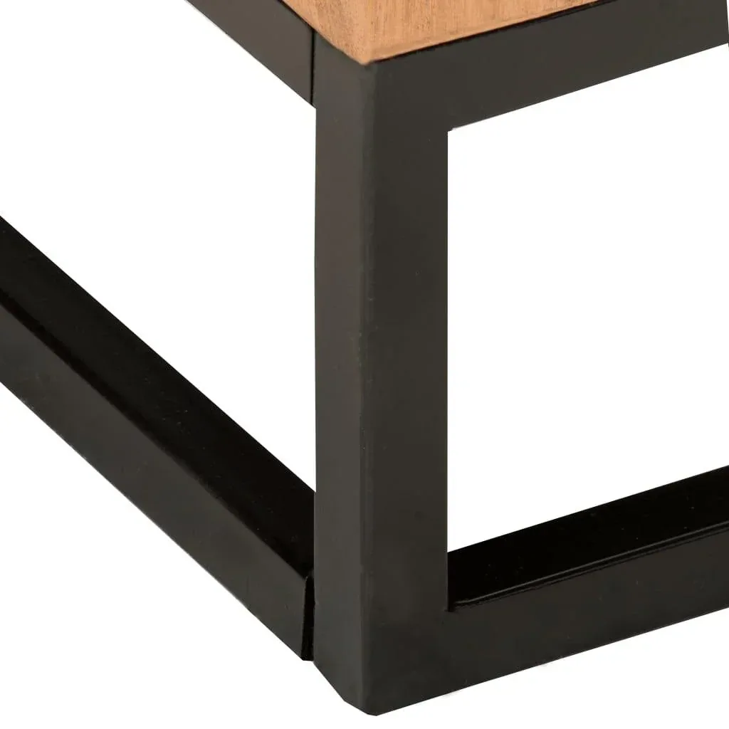 Side tables 2-piece made of solid acacia wood