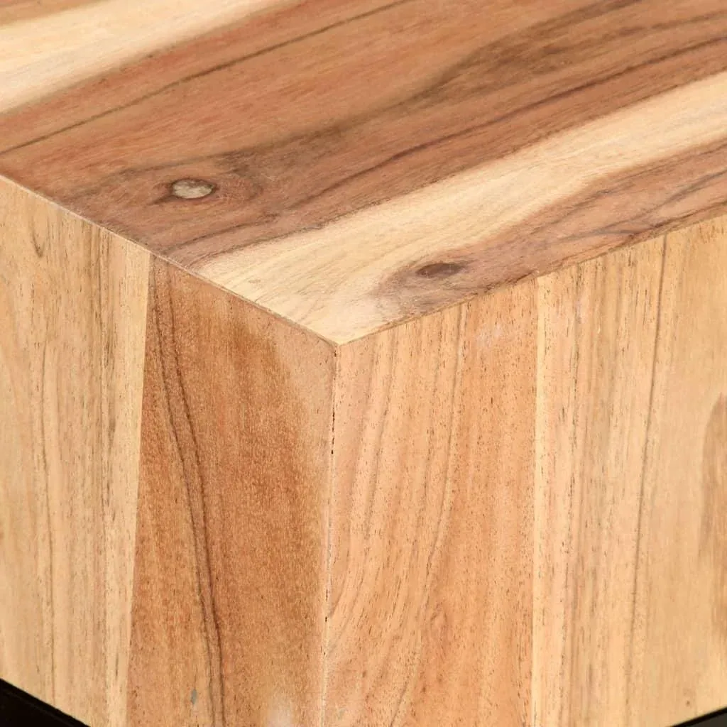 Side tables 2-piece made of solid acacia wood