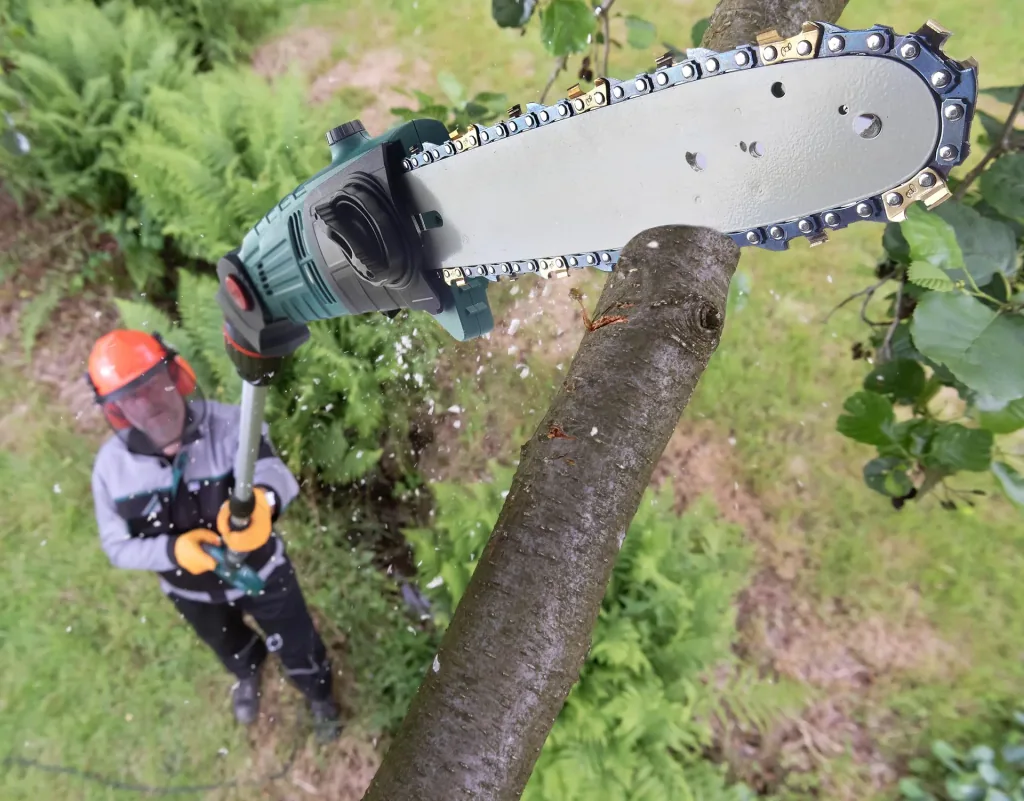 3D tree and hedge care set with telescopic multi-handle