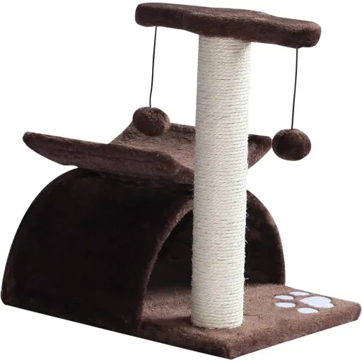 Cat scratching post with ball