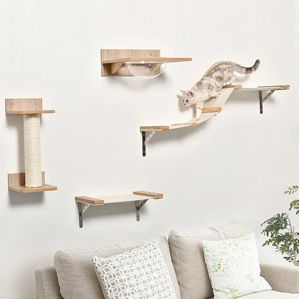 4-piece climbing wall for cats