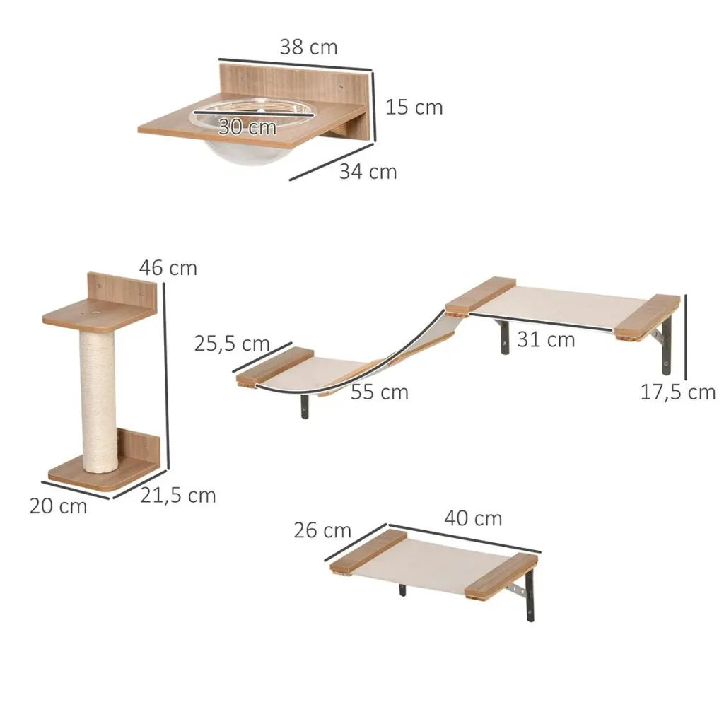 4-piece climbing wall for cats