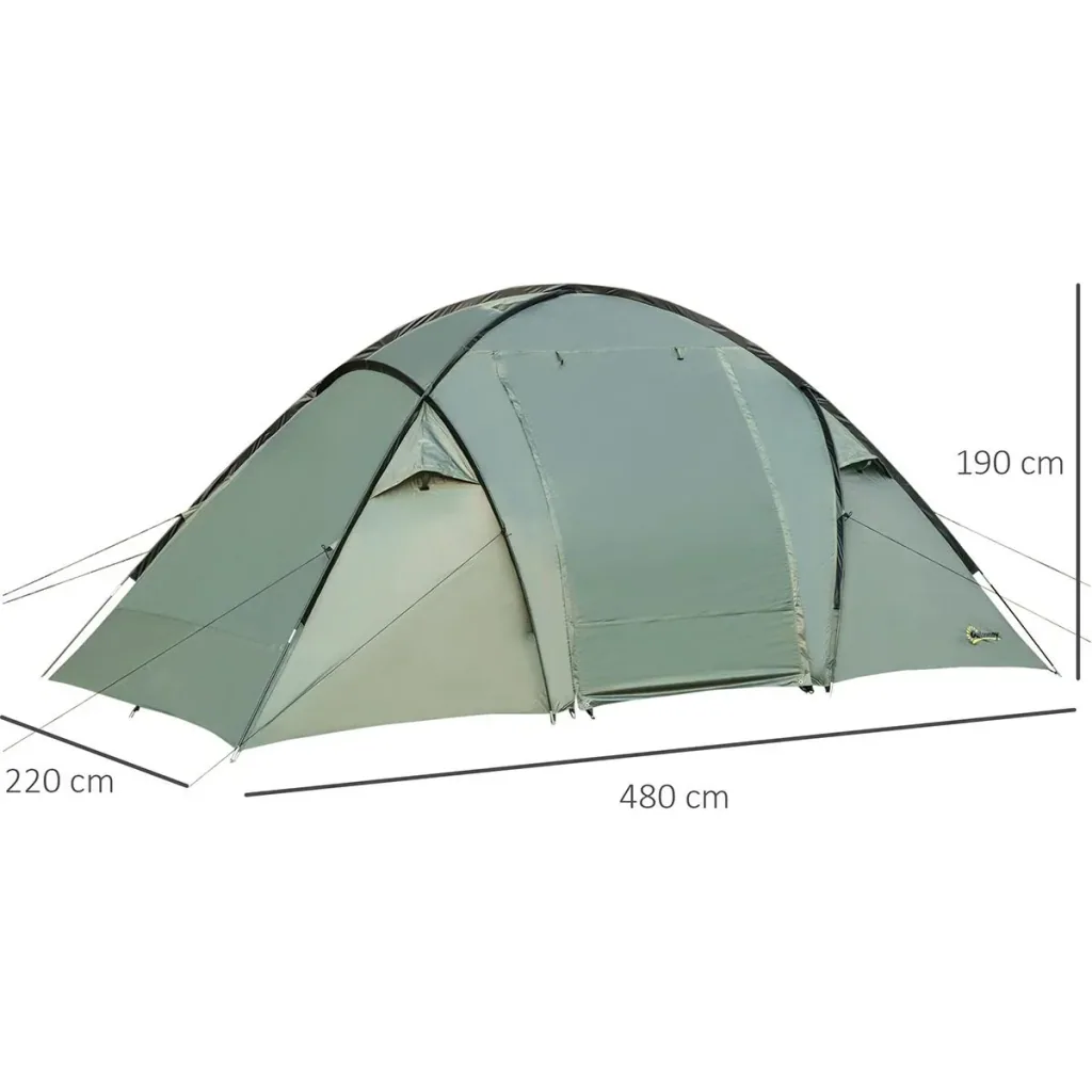Camping tent for 4-5 people green