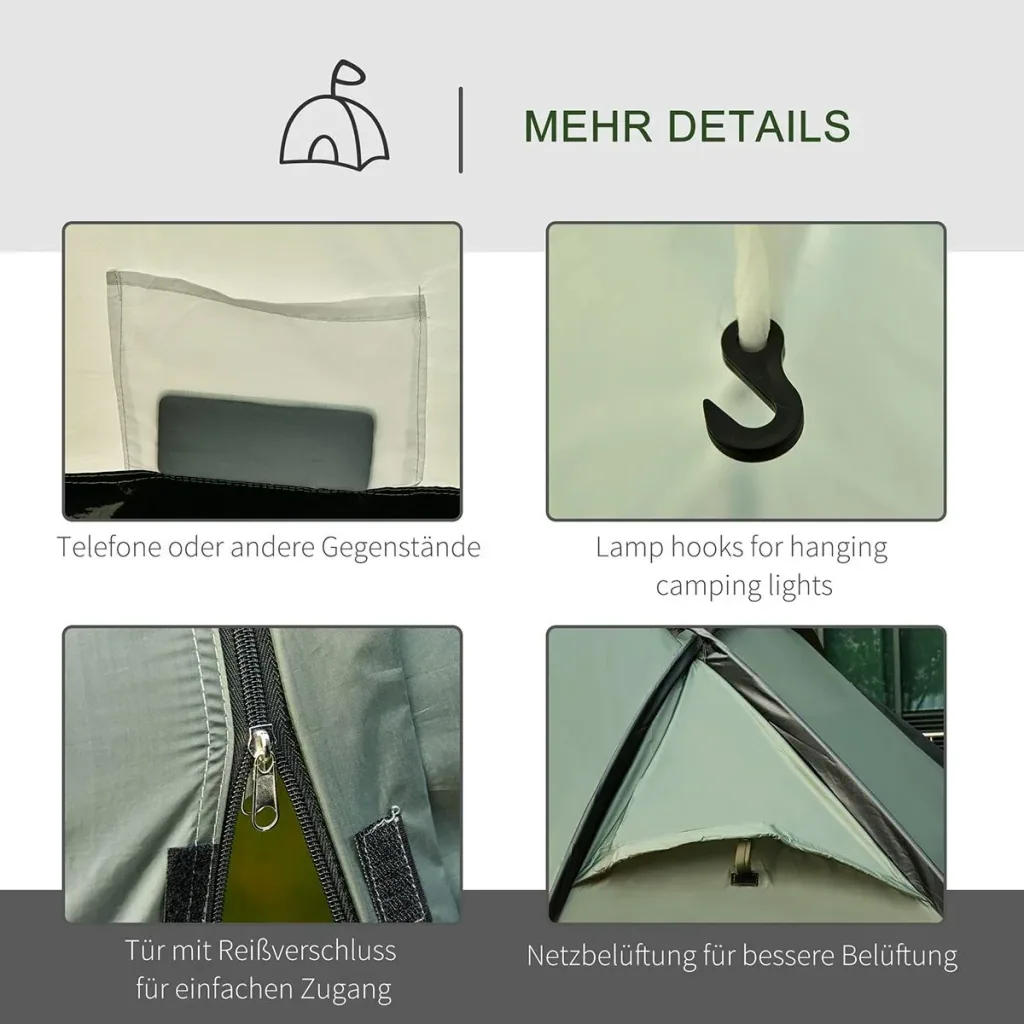 Camping tent for 4-5 people green