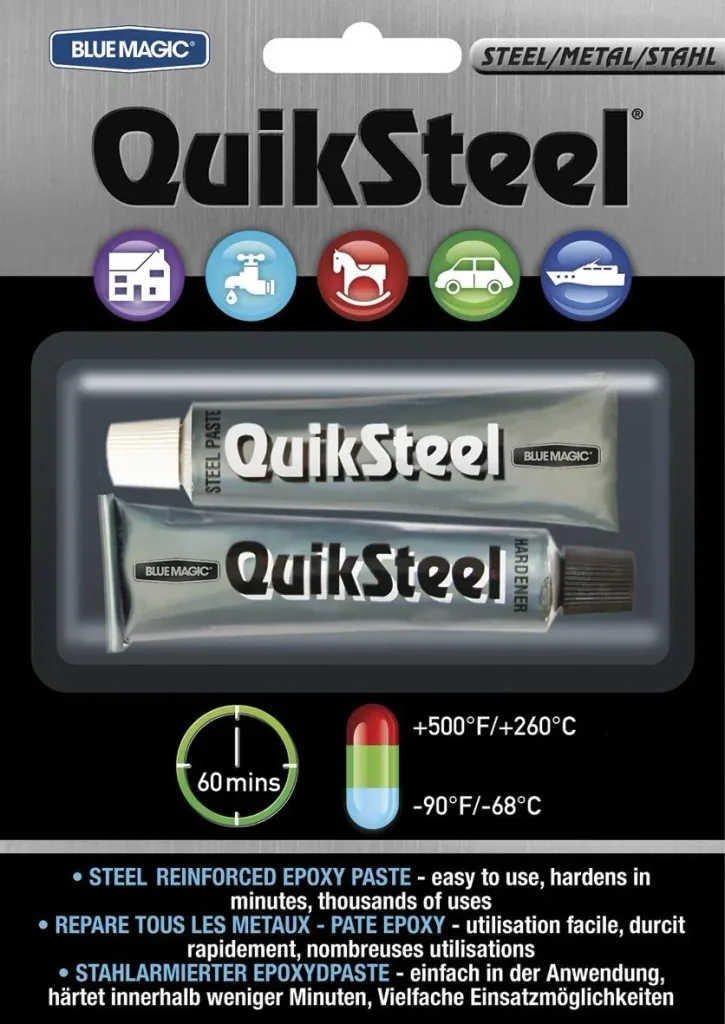 QuikSteel two-component superglue metal