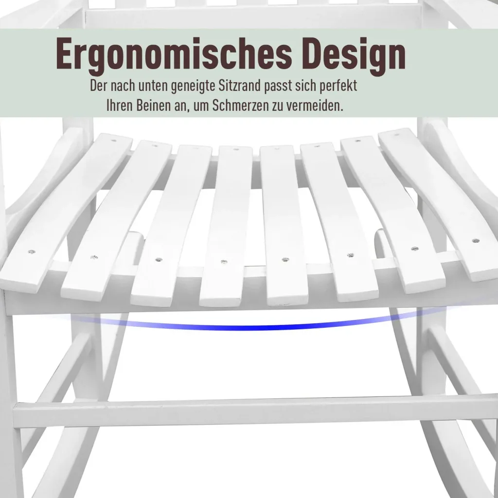Rocking chair garden furniture relax chair swing chair acacia wood ergonomic white
