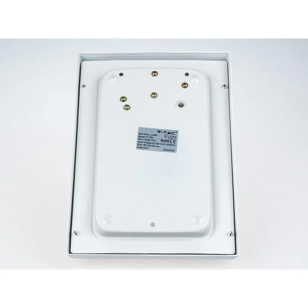 VT-754 Wall light - White - E27 socket - Frosted glass