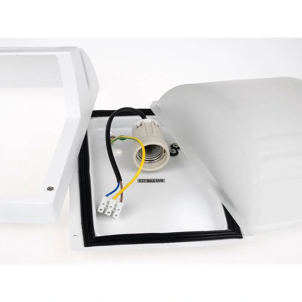 VT-754 Wall light - White - E27 socket - Frosted glass