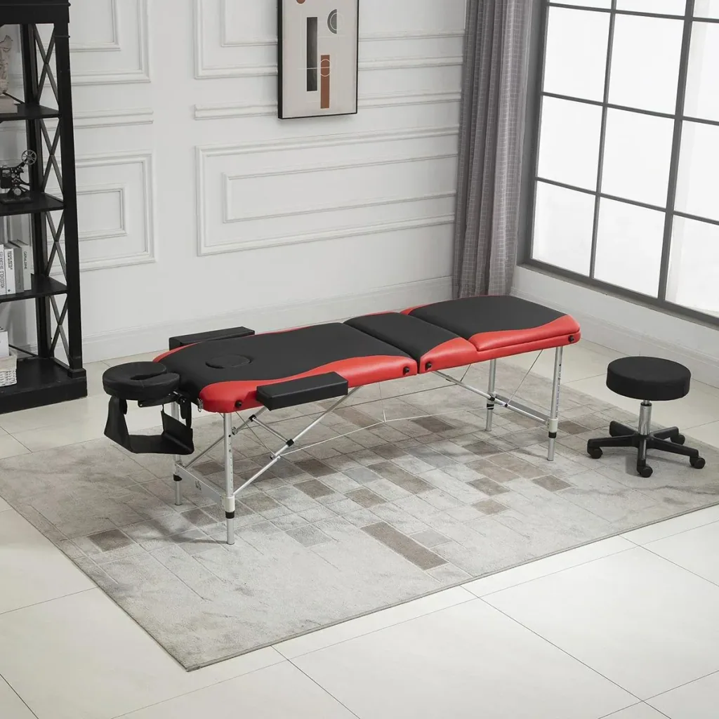 Massage tables foldable cosmetic tables height adjustable massage table with headrest massage bed aluminum foam K