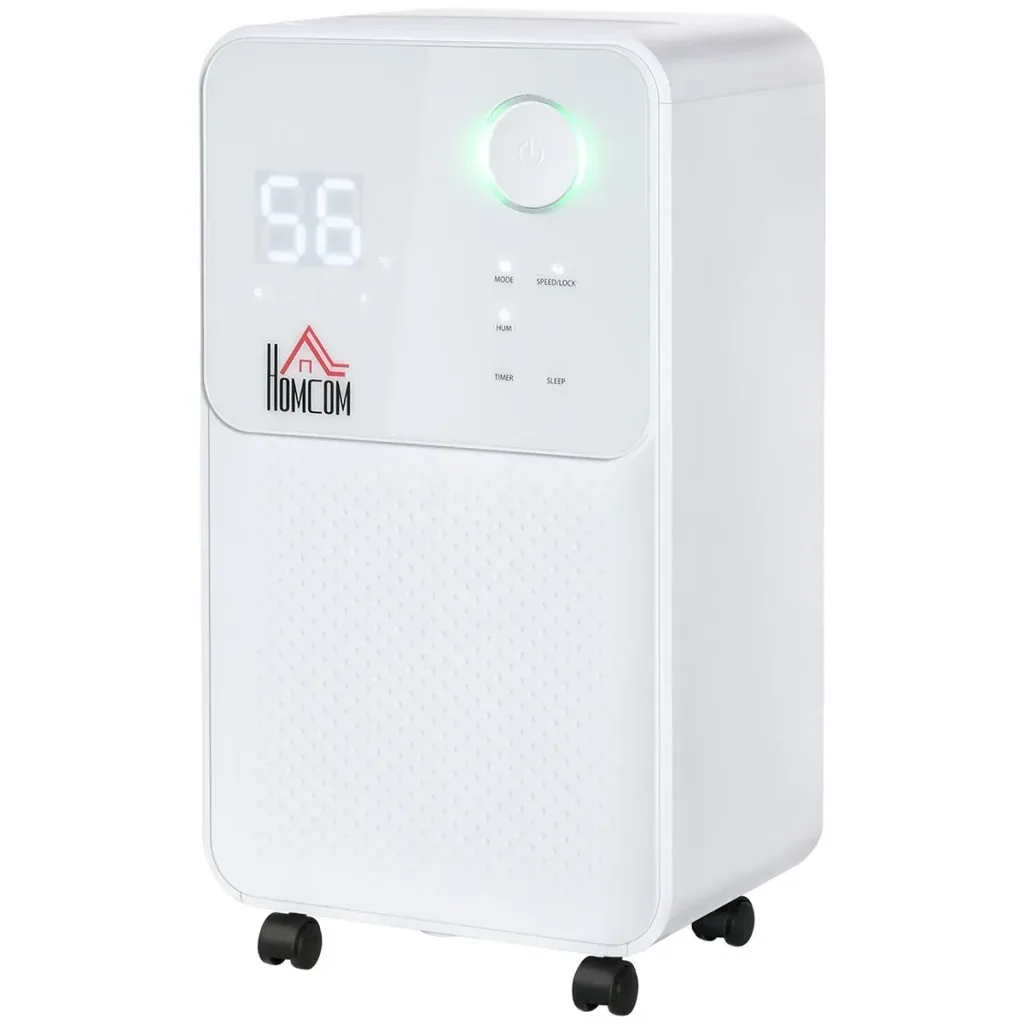 Dehumidifier 16-20 16 L / 24 h electric dehumidifier 2000 ml with wheels ABS white 28 x 20 x 50.5 cm