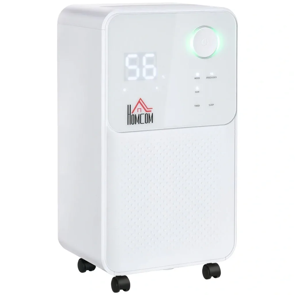 Dehumidifier 16-20 16 L / 24 h electric dehumidifier 2000 ml with wheels ABS white 28 x 20 x 50.5 cm
