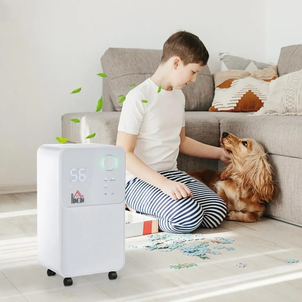 Dehumidifier 16-20 16 L / 24 h electric dehumidifier 2000 ml with wheels ABS white 28 x 20 x 50.5 cm