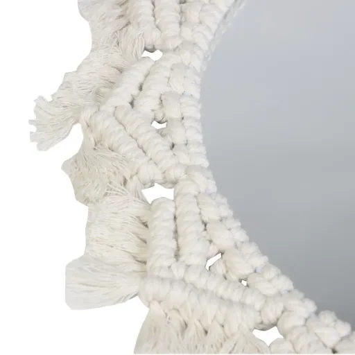 Wall mirror with cotton rope border