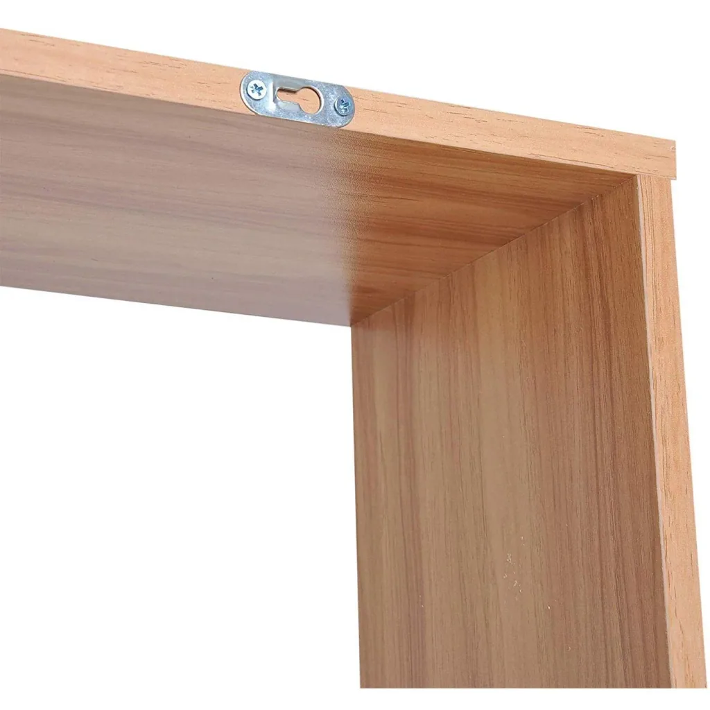Bookshelf wall shelf room divider with 6 compartments maple