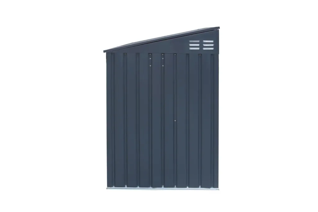 Afvalbakombouw 73, 235,5×100×131 cm, donkergrijs – staal voor 3x 240 L met lessenaarsdak