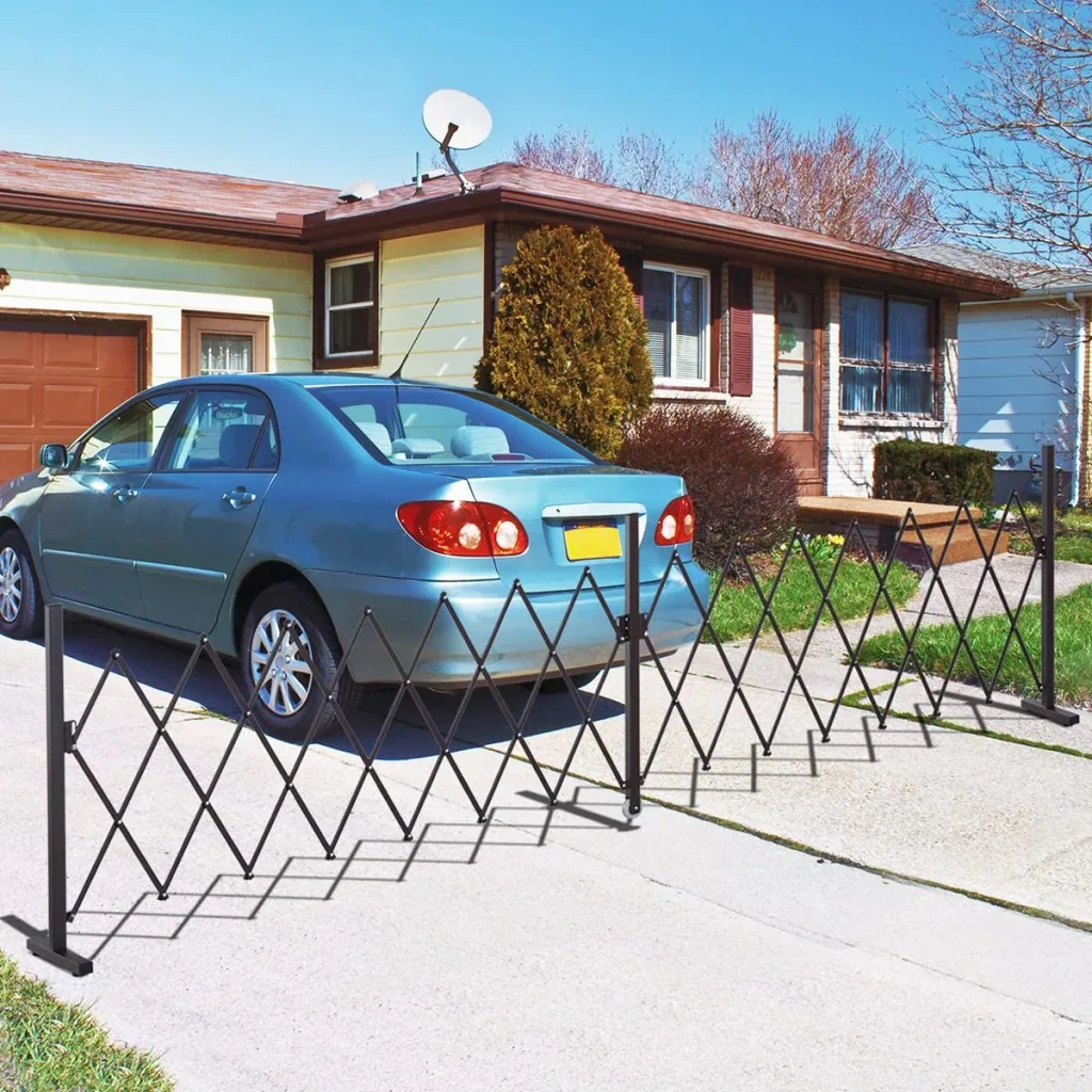 extendable barrier gate dark brown