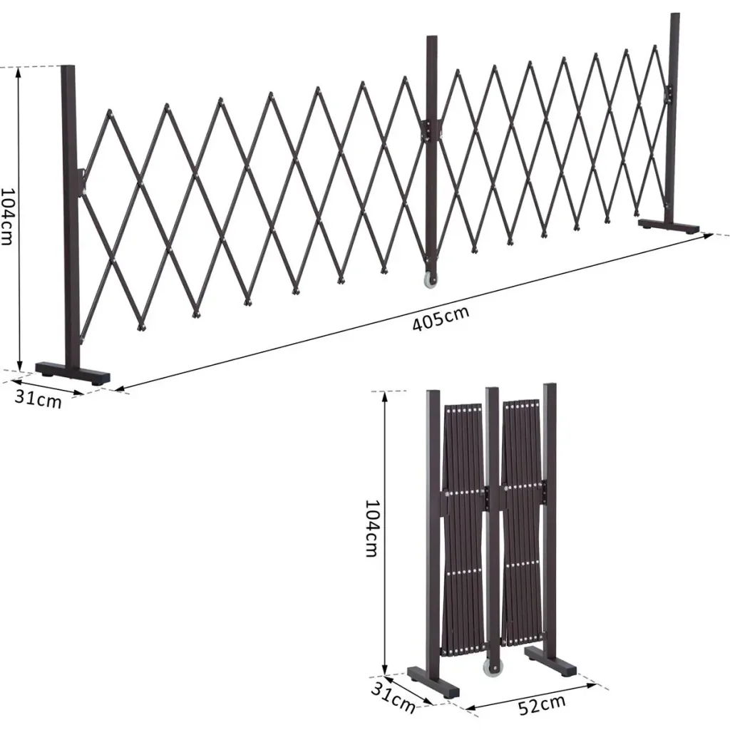 extendable barrier gate dark brown