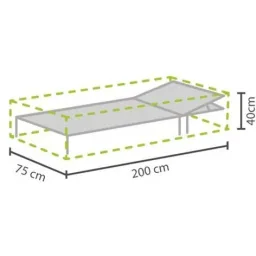 Protective cover for deck chair - 200 x 75 x 40 cm